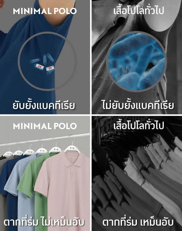 ราคาทดลอง Minimal Polo™ ยับยาก ลดกลิ่นเหงื่อ