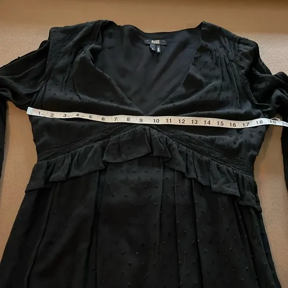 🆕 PAIGE Odelise Black Clip Dot Long Sleeve Dress -Size M