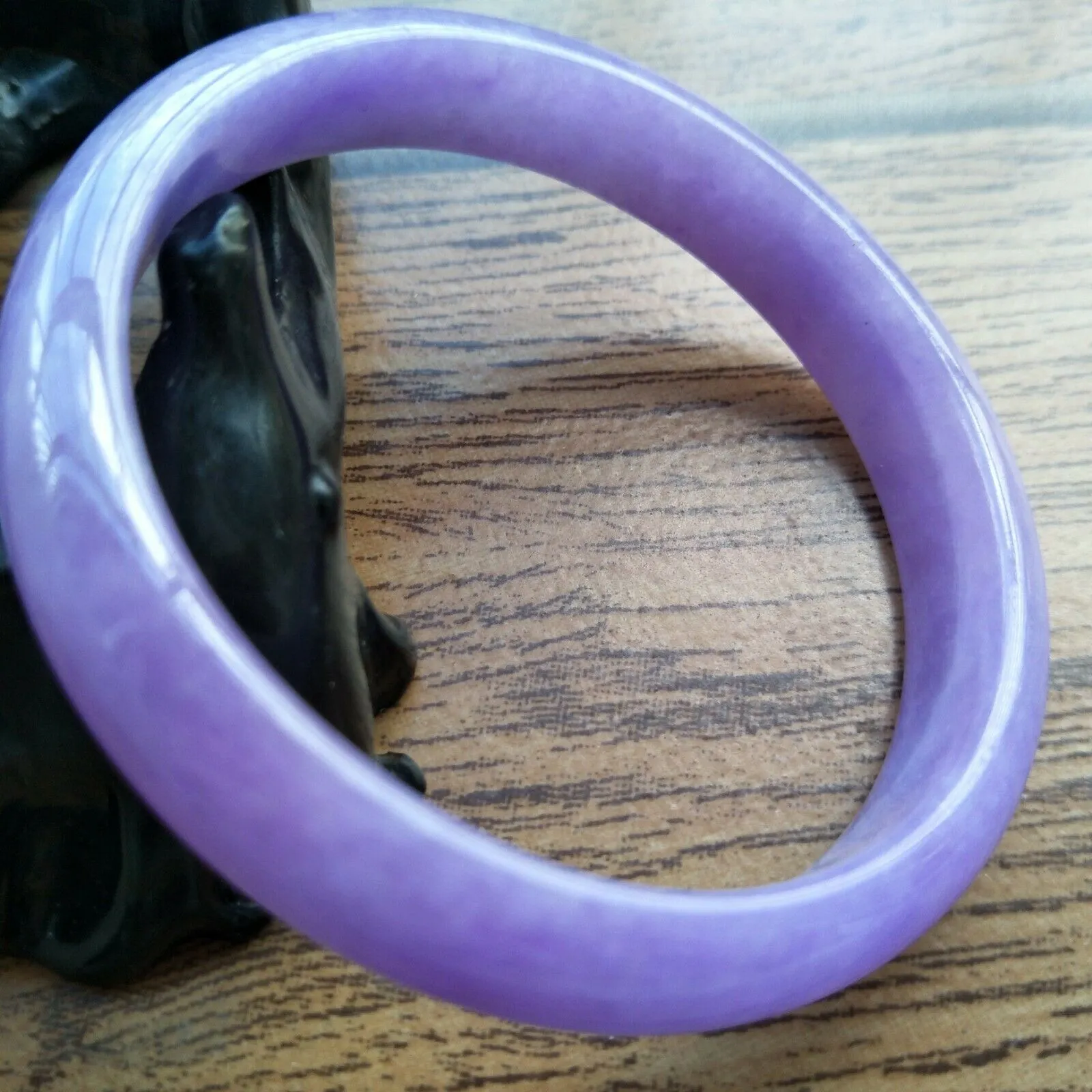 10% OFF- 61/62/63mm Certified Natural Lavender Purple Jadeite Emerald A*Jade HandCarved Lucky Bracelet Bangle F101