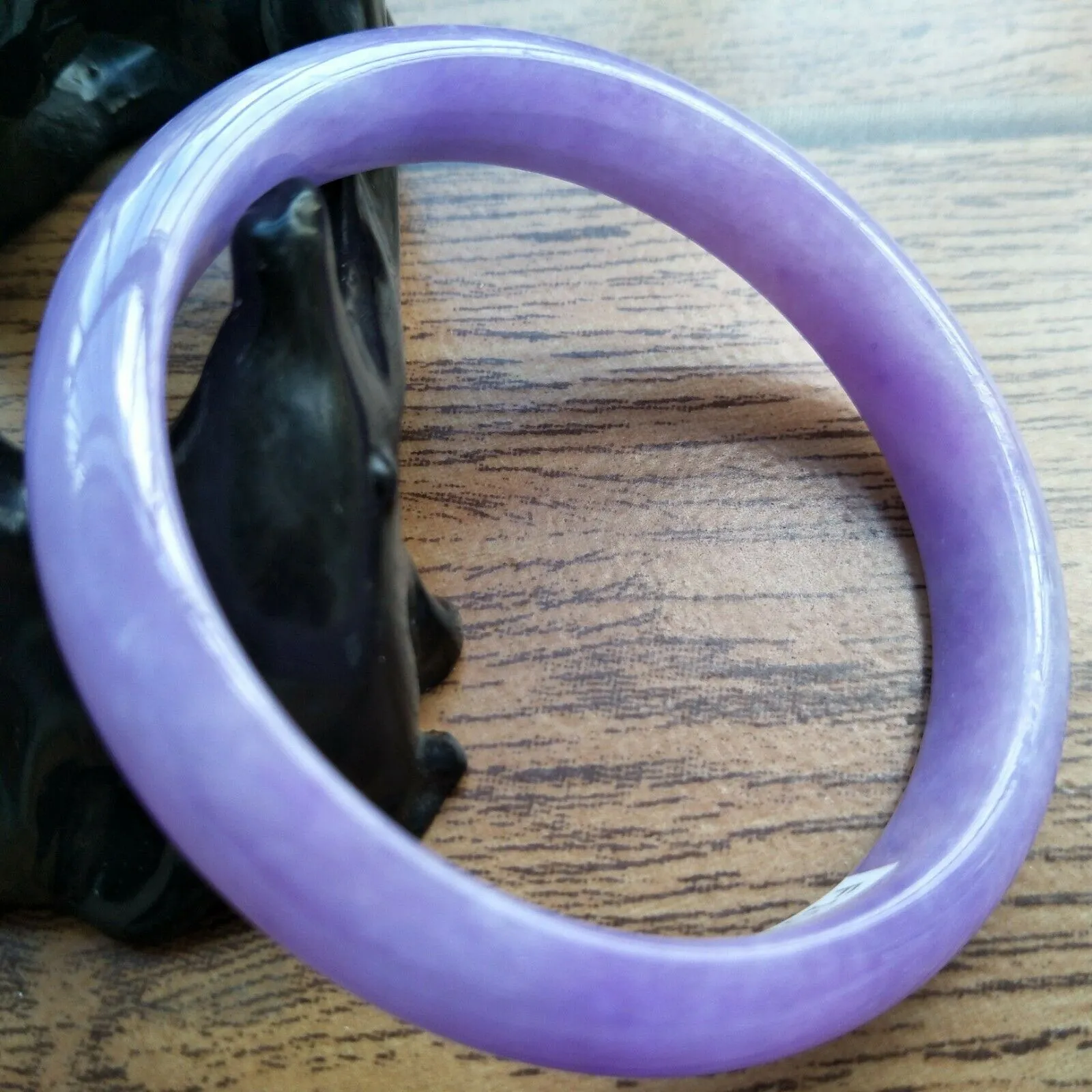 10% OFF- 61/62/63mm Certified Natural Lavender Purple Jadeite Emerald A*Jade HandCarved Lucky Bracelet Bangle F101