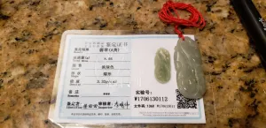 10% OFF- Certified Natural Jadeite Emerald A*Jade HandCarved Lucky Dragon Ruyi Pendant W0112