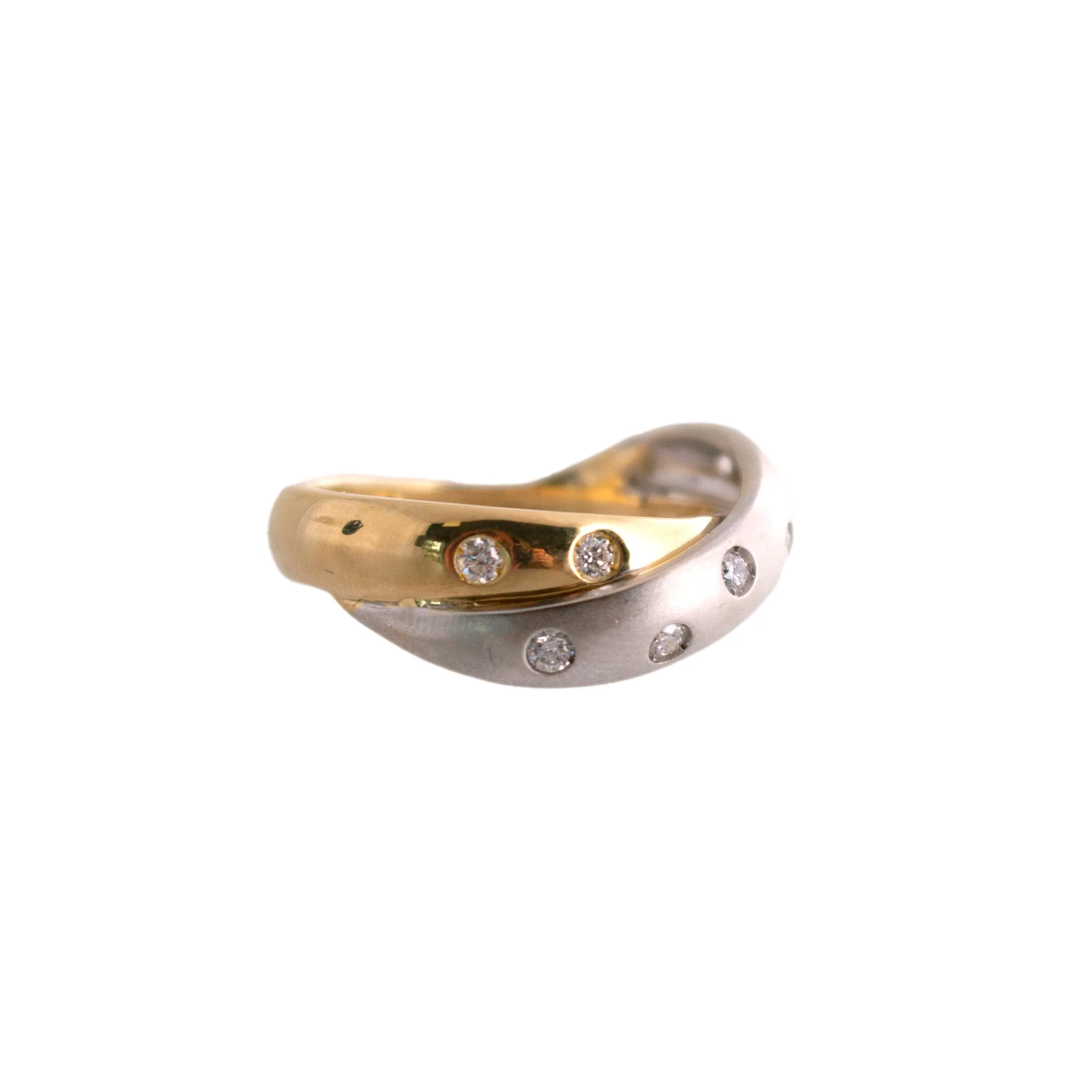 18k Two tone Diamond X Band