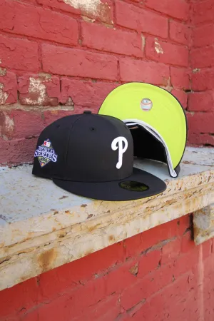 2008 PHILADELPHIA PHILLIES NAVY FITTED W/ KIWI UNDER VISOR