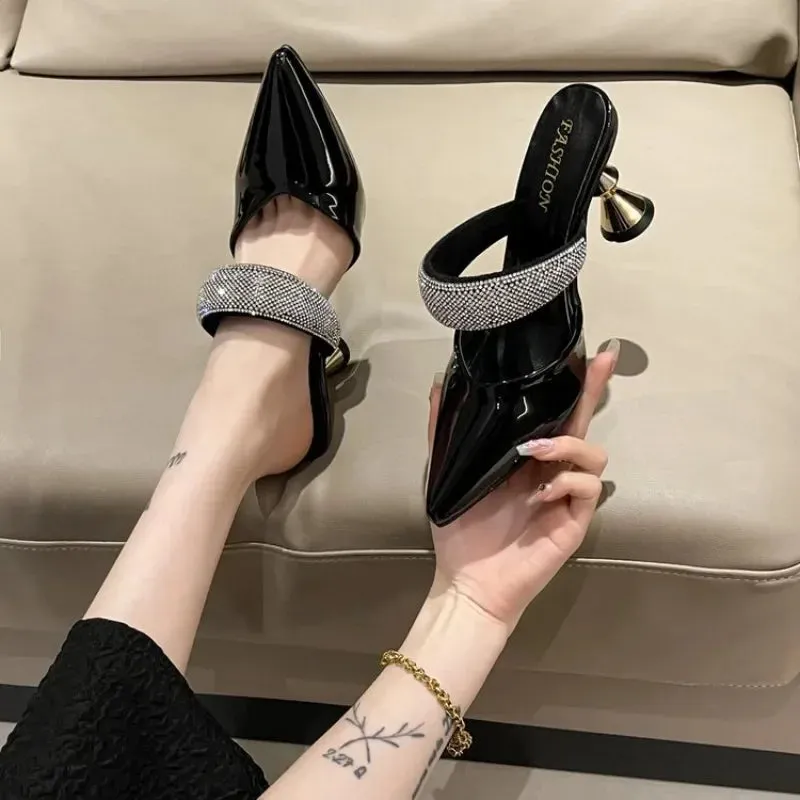 2024 New Design Women Elegant Pointed Toe Strange Style High Heels Summer Outdoor Shoes Ladies Sandals Women Slippers
