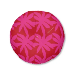 30" x 30" Shelbi Nicole Red Tufted Round Floor Pillow