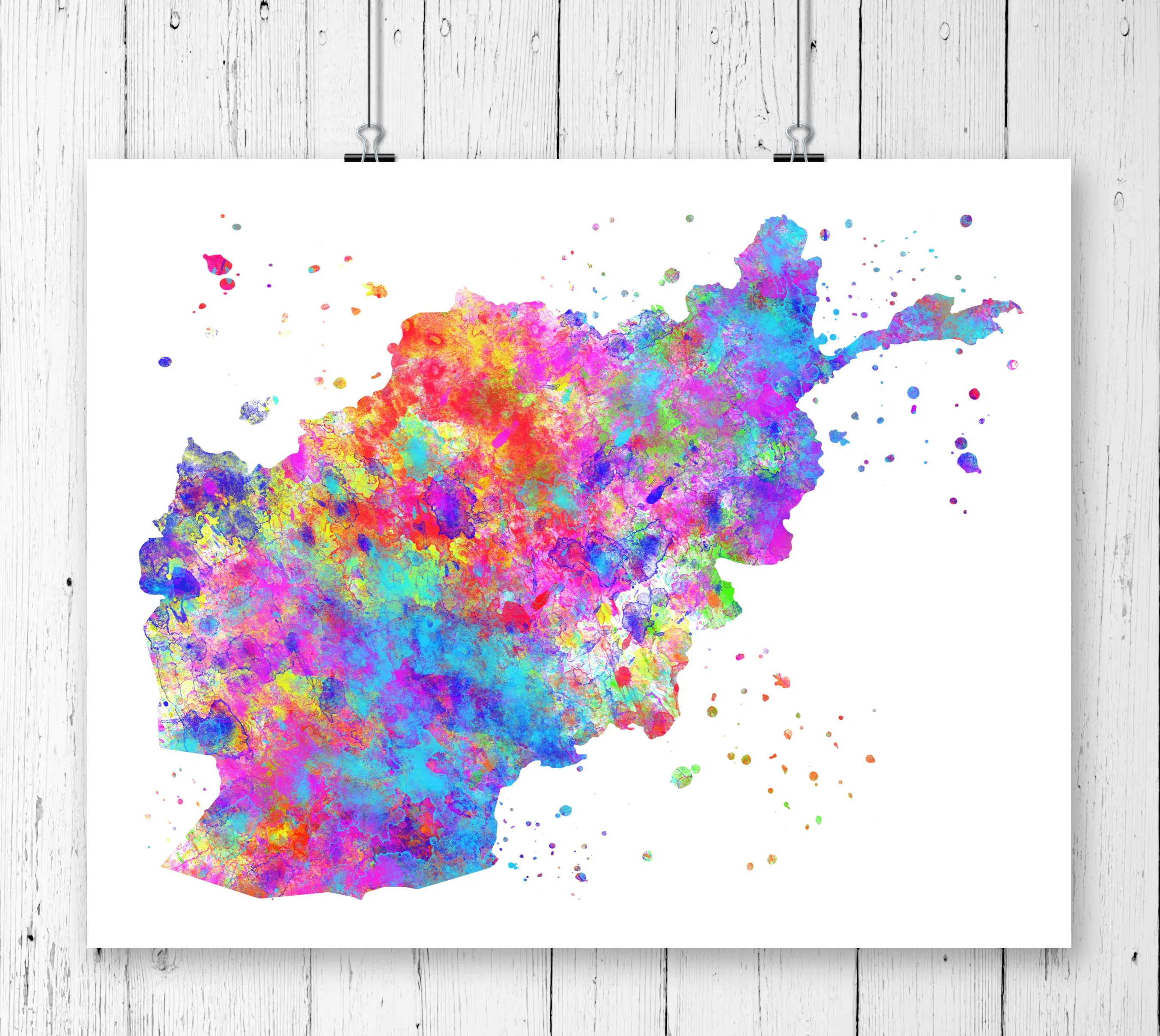 Afghanistan Map Art Print - Unframed