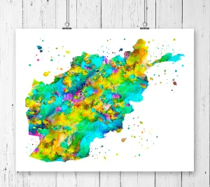 Afghanistan Map Art Print - Unframed