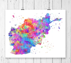 Afghanistan Map Art Print - Unframed