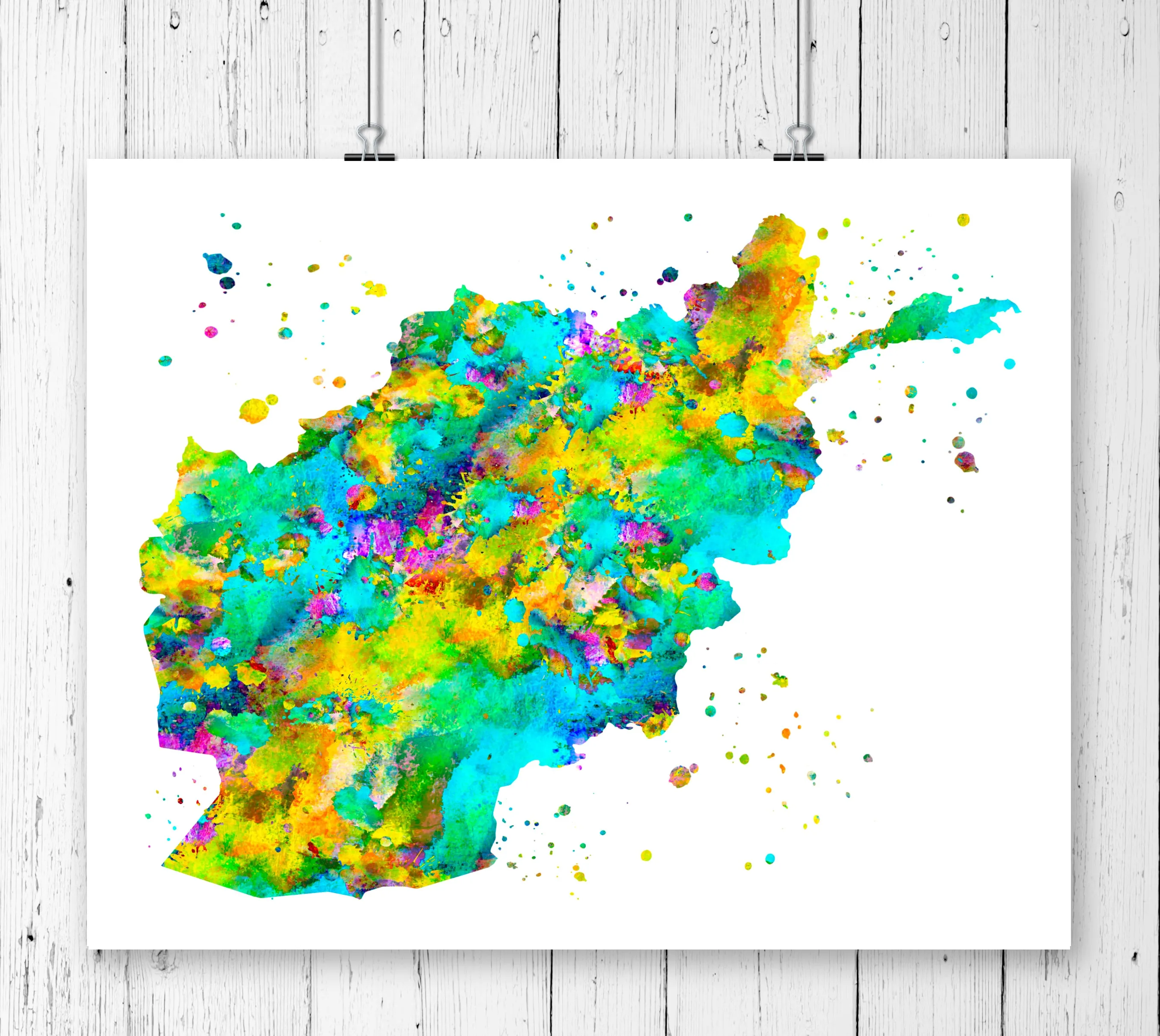 Afghanistan Map Art Print - Unframed