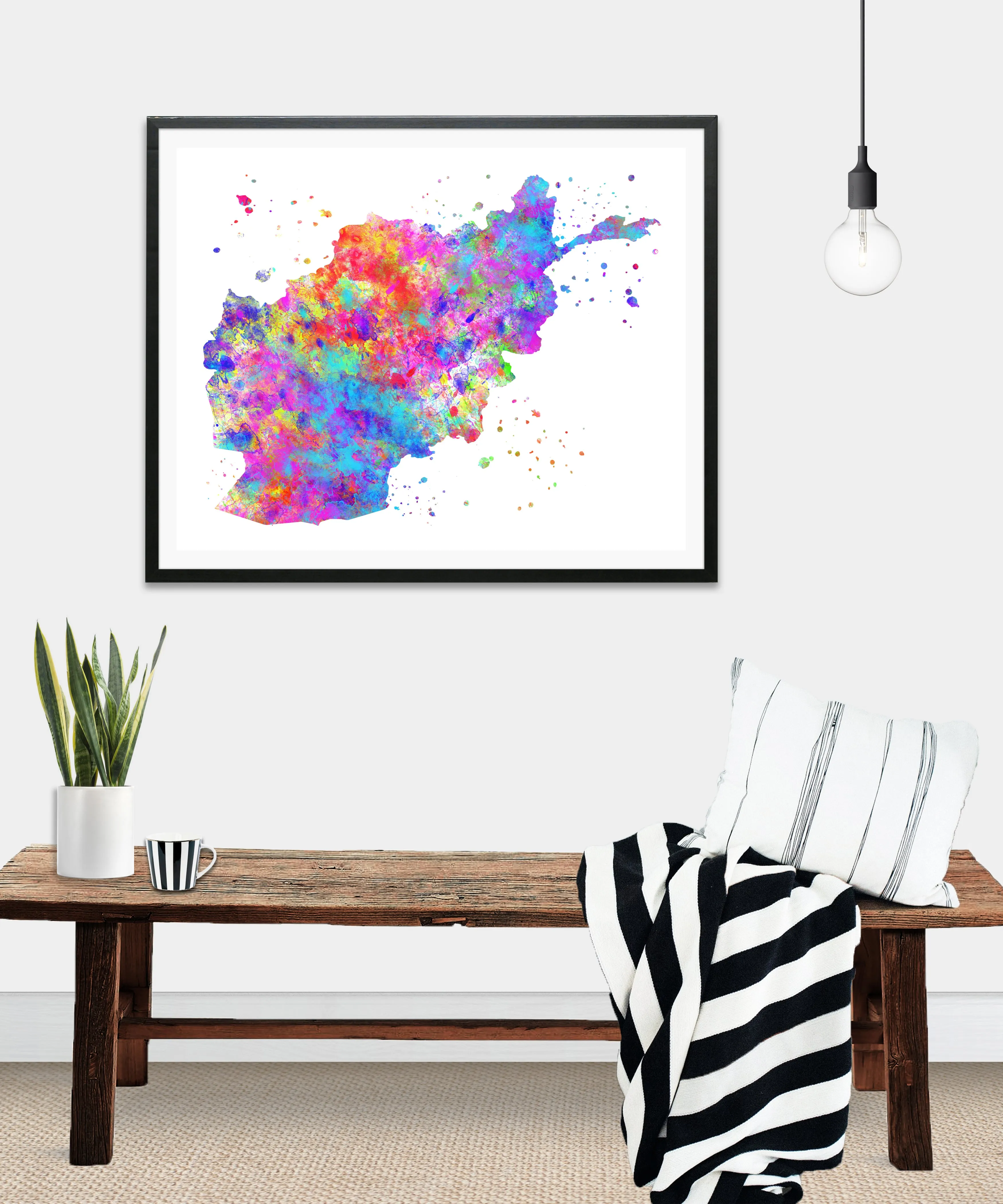 Afghanistan Map Art Print - Unframed