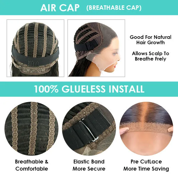 Air Wig| Ashimary Pre-Cut Undetectable Lace Wear Go Glueless Jerry Curly Throw on & Go Wig Pre Bleach Knots & Plucked Hairline