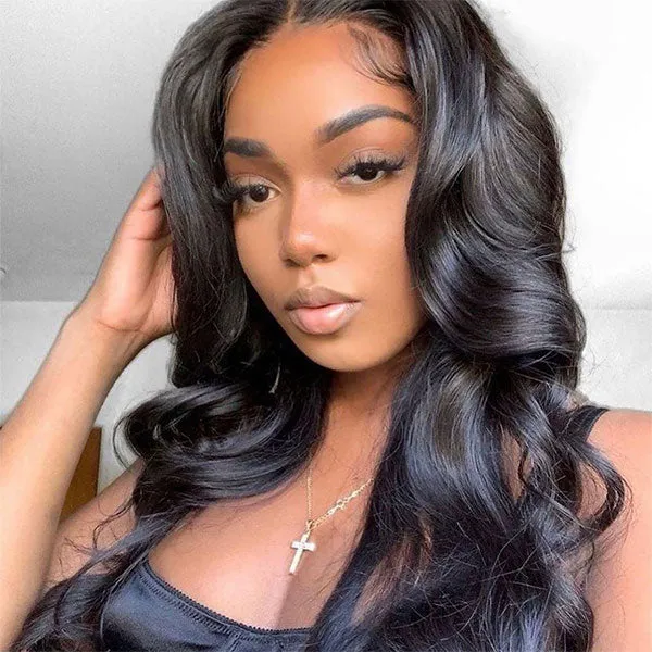 Air Wig| Ready To Go Body Wave HD Transparent Lace Human Hair Wig Easy on Easy off with Pre Plucked Hairline & Bleached Knots