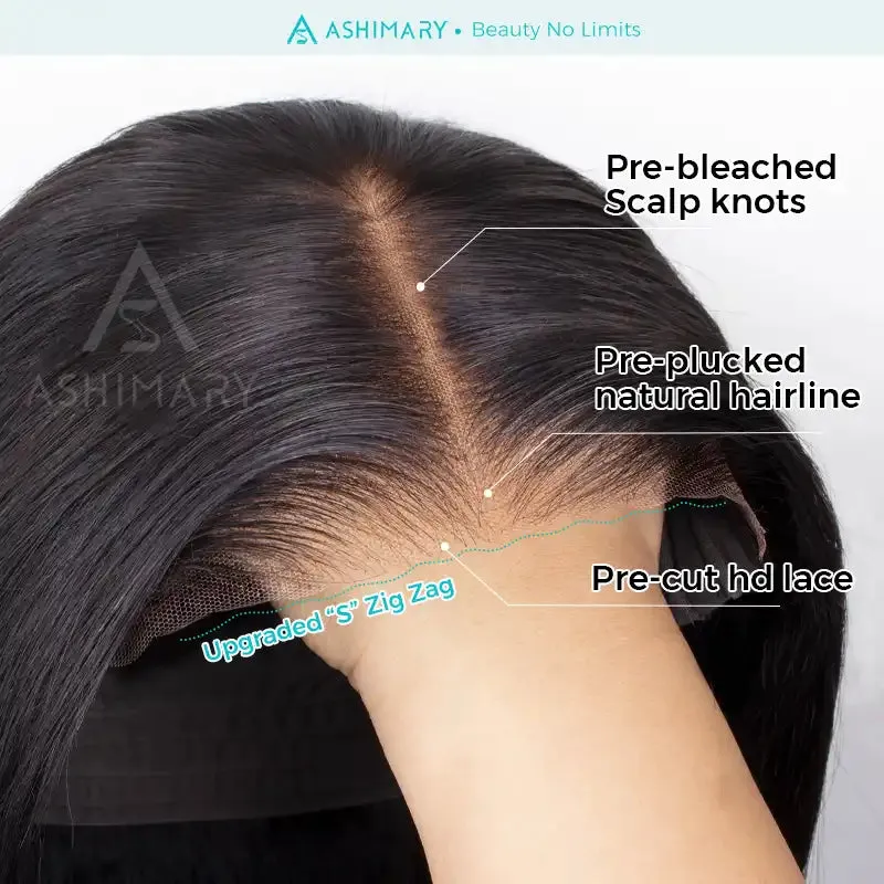 Air Wig| Ready To Go Body Wave HD Transparent Lace Human Hair Wig Easy on Easy off with Pre Plucked Hairline & Bleached Knots