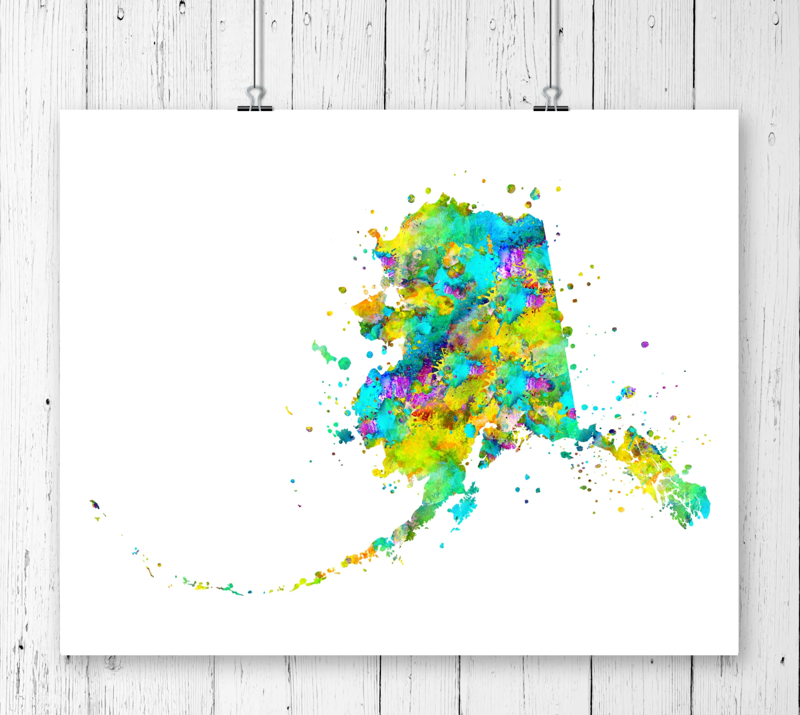 Alaska Map Art Print - Unframed