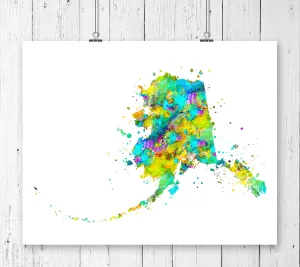 Alaska Map Art Print - Unframed
