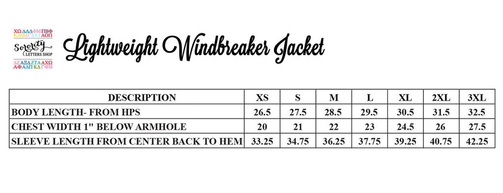 Alpha Sigma Tau Windbreaker Jacket - Letters