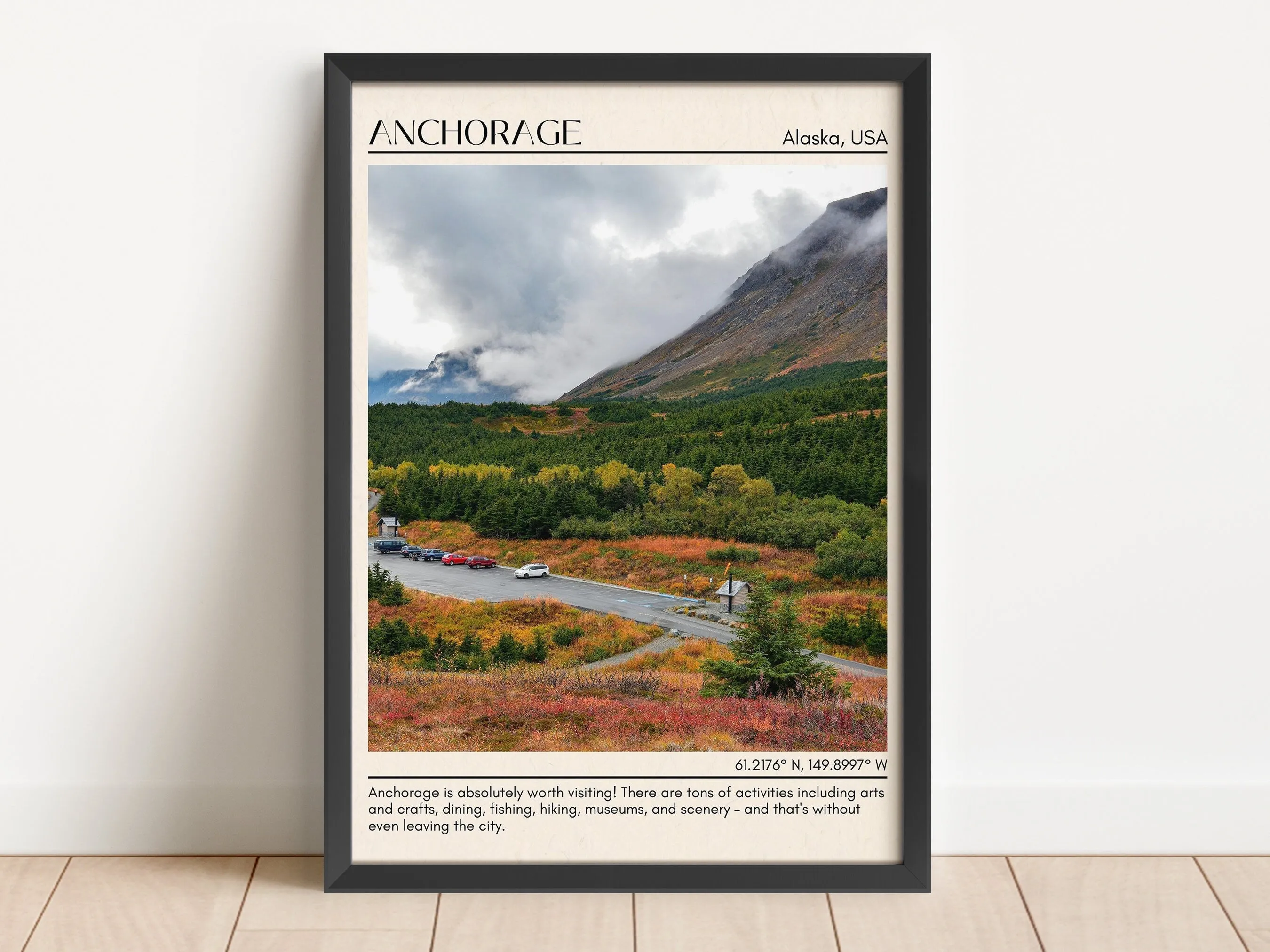 Anchorage Minimal Wall Art, Alaska, USA