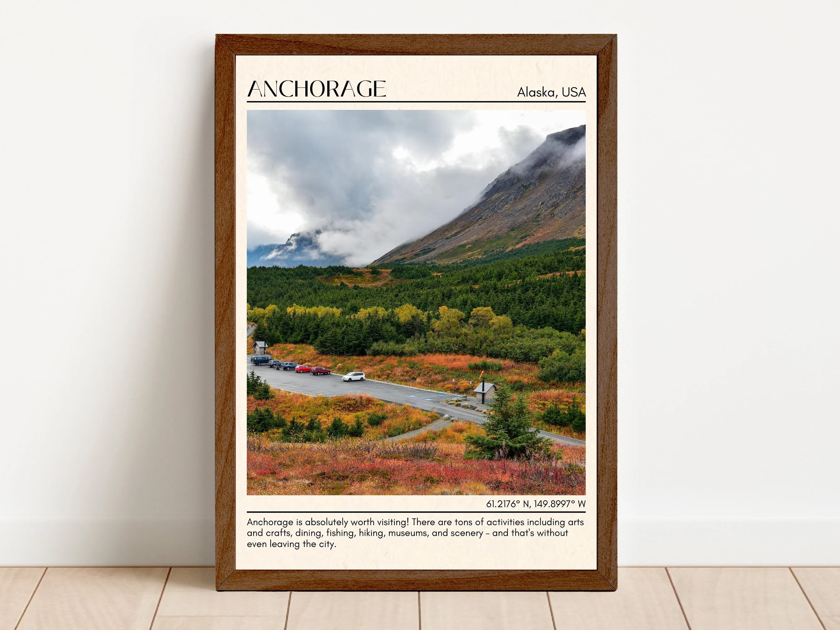 Anchorage Minimal Wall Art, Alaska, USA