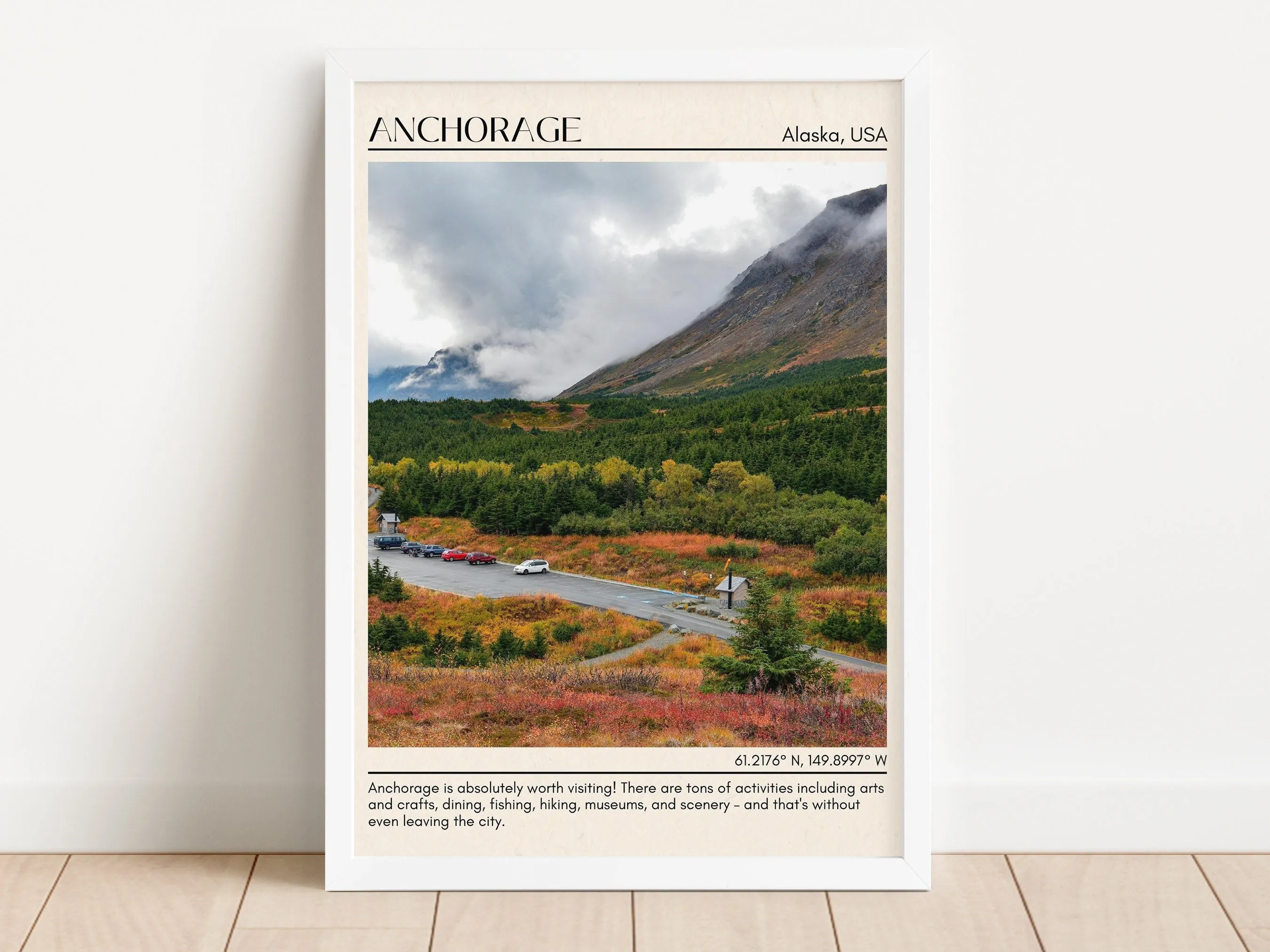 Anchorage Minimal Wall Art, Alaska, USA