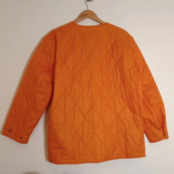 Aritzia Tna Wicker Lightweight Puffer Jacket Orange Size Small