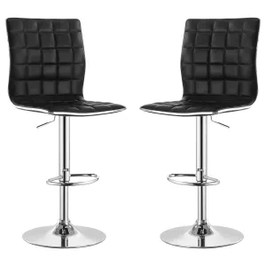 Ashbury Upholstered Adjustable Bar Stool Black (Set of 2)