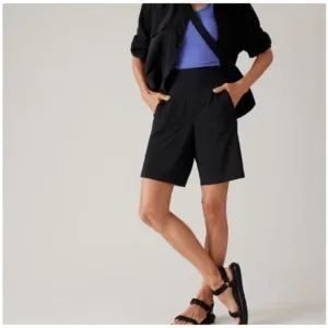 Athleta BROOKLYN BERMUDA Shorts Black Stretch Golf Walking Size 2 #798599 RT$69