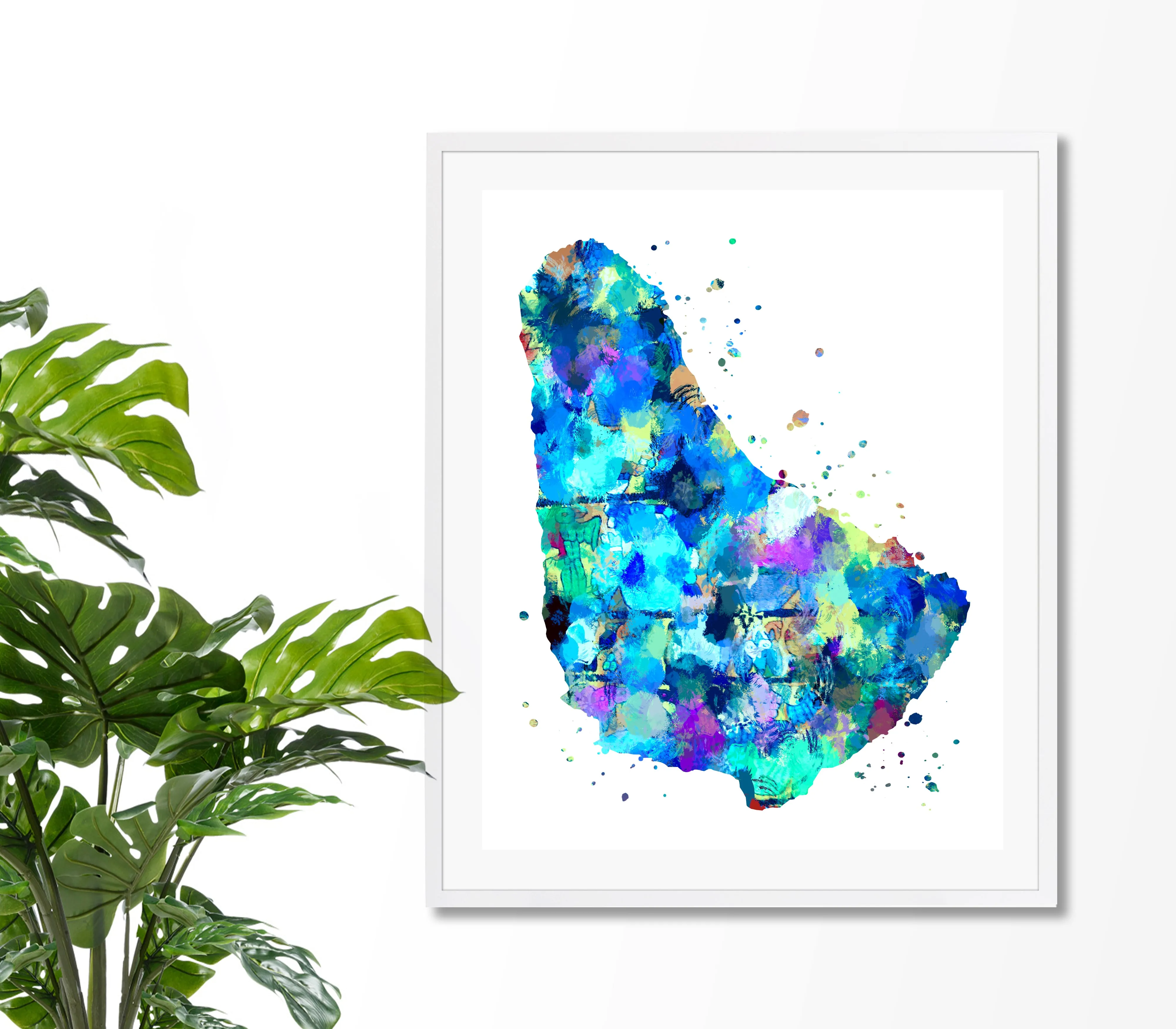 Barbados Map Art Print - Unframed