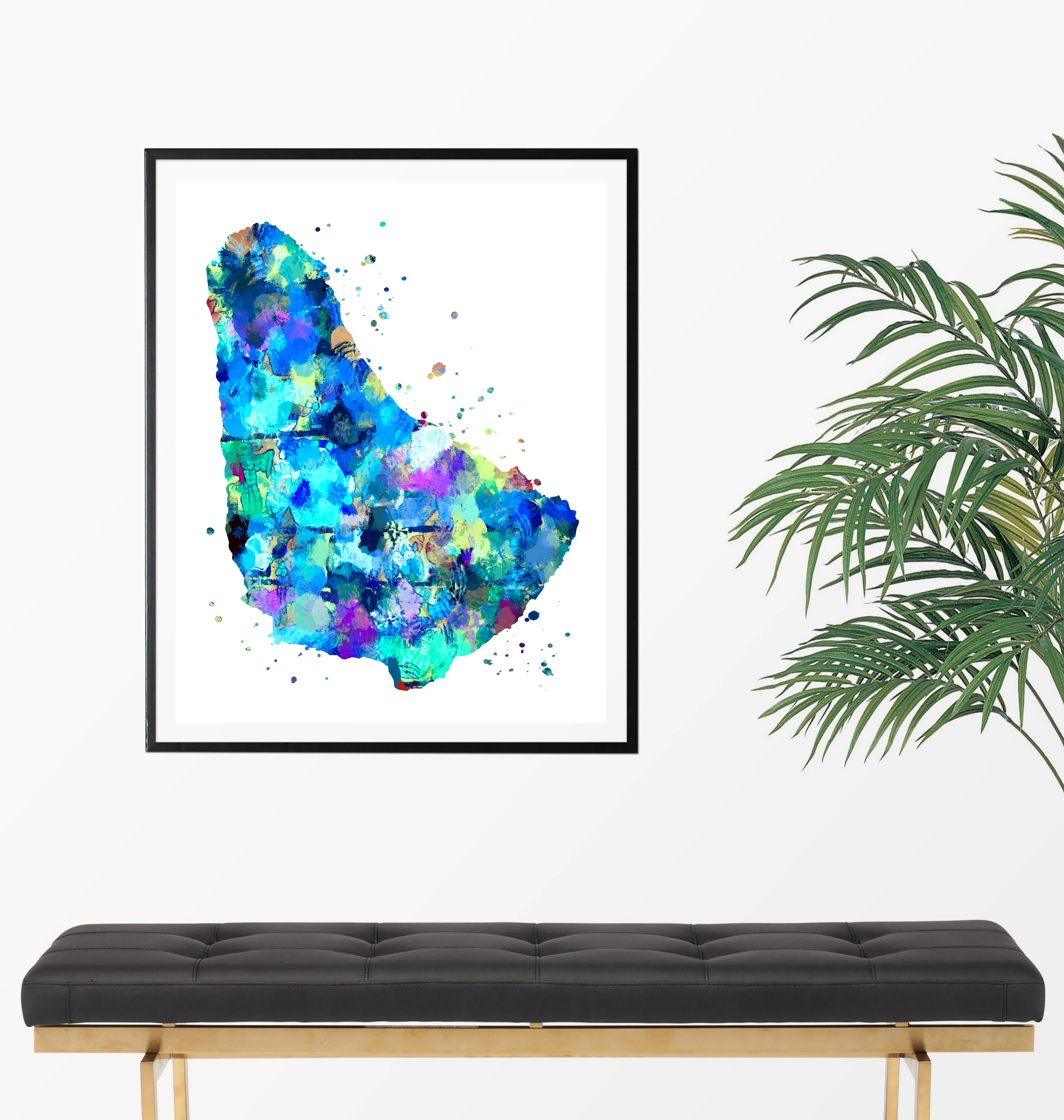 Barbados Map Art Print - Unframed