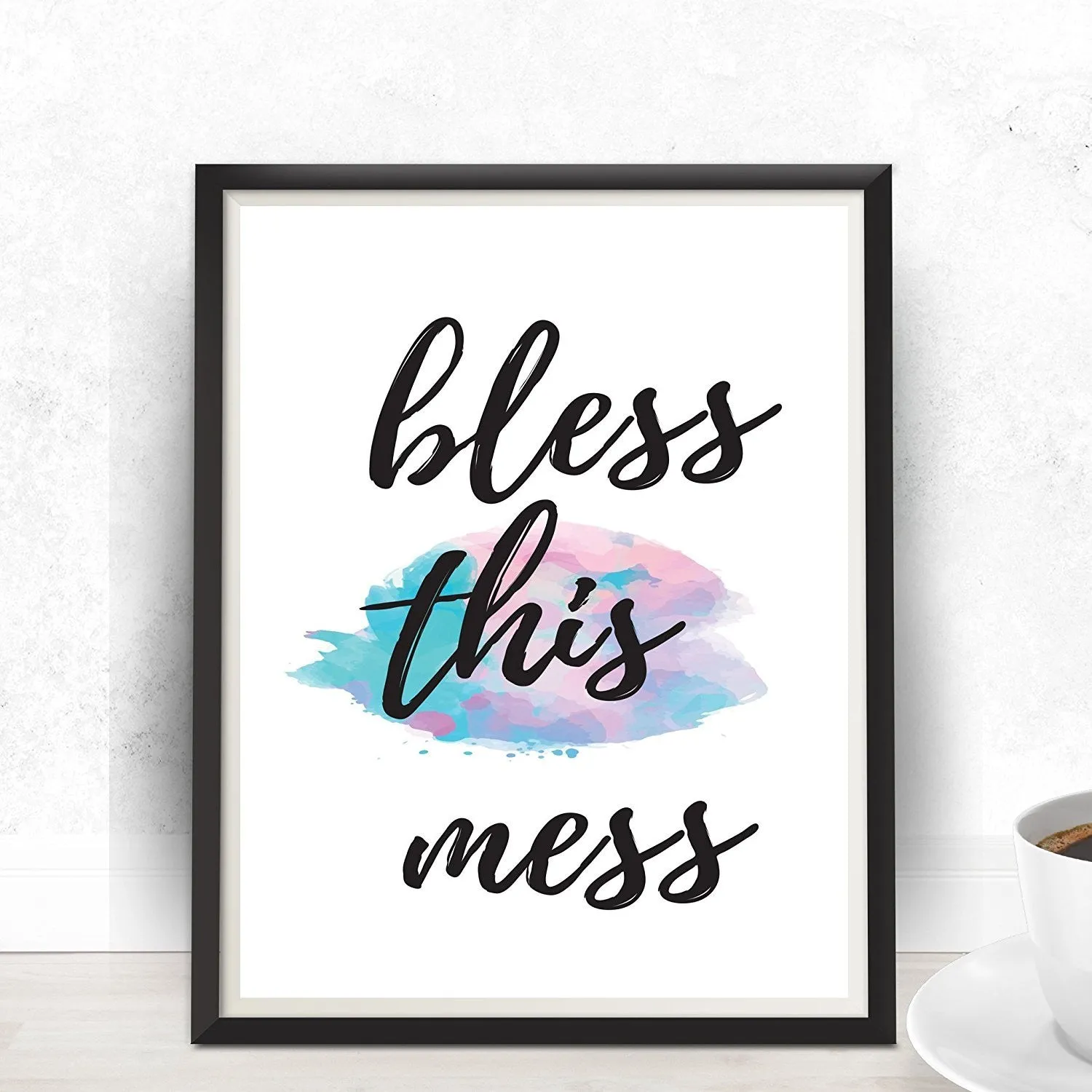 Bless This Mess Watercolor Art Print - Unframed
