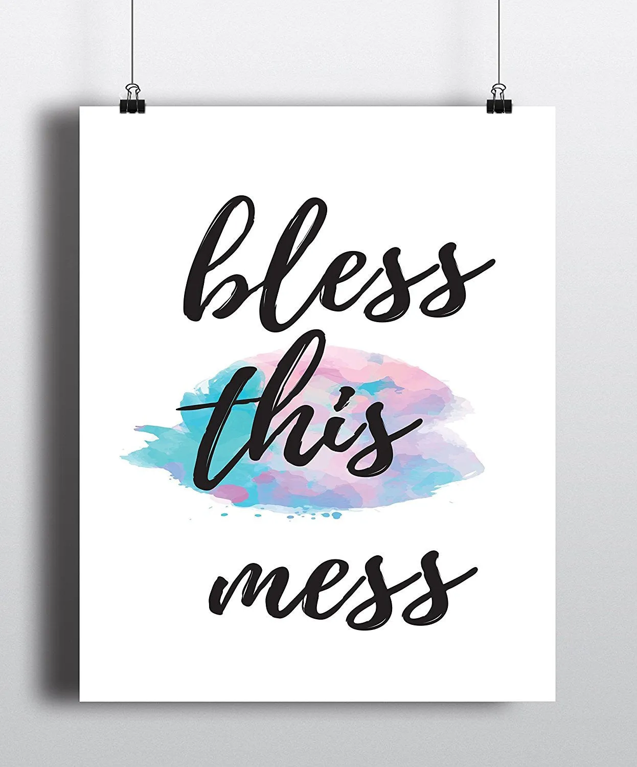 Bless This Mess Watercolor Art Print - Unframed