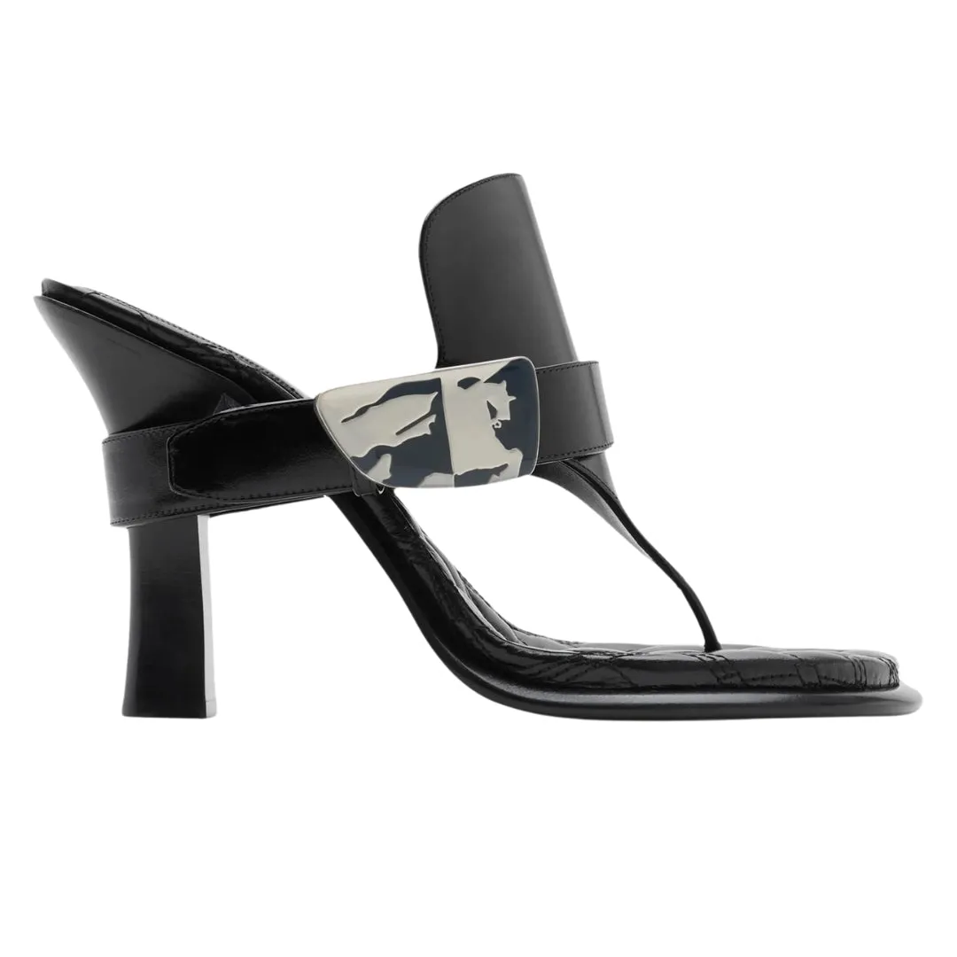 Burberry 8085544 Burberry Bay Leather Sandals Black Bay Sandal Womens