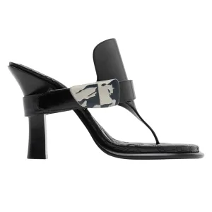 Burberry 8085544 Burberry Bay Leather Sandals Black Bay Sandal Womens