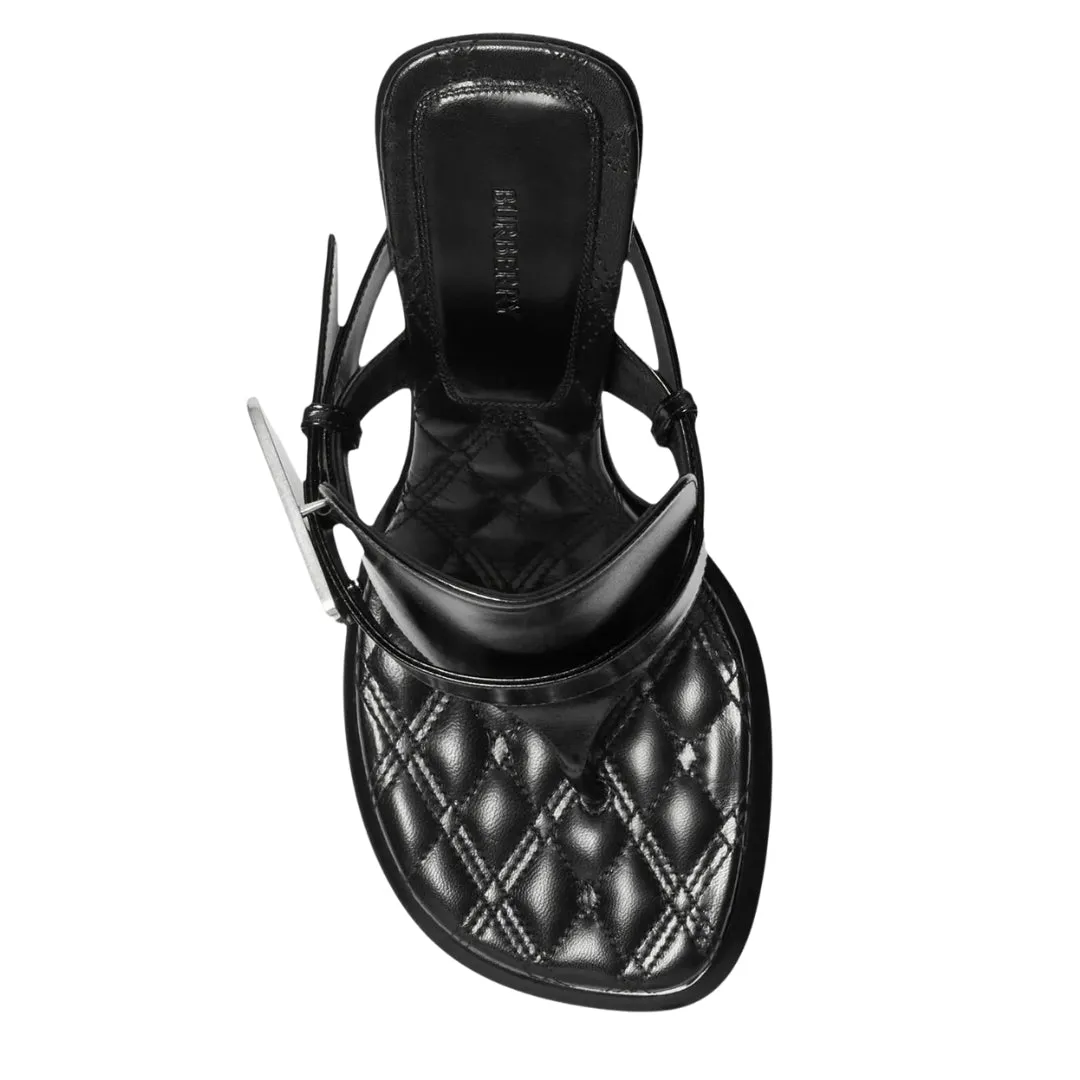 Burberry 8085544 Burberry Bay Leather Sandals Black Bay Sandal Womens