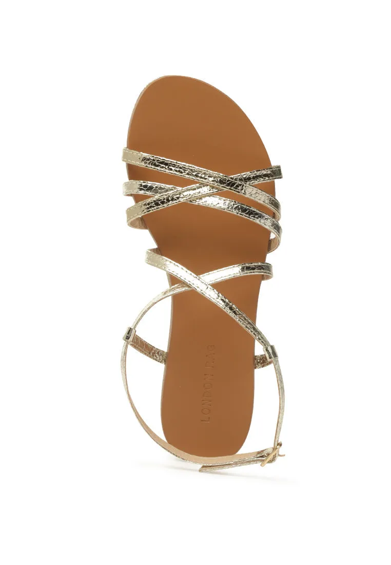 clove snake print flat sandals