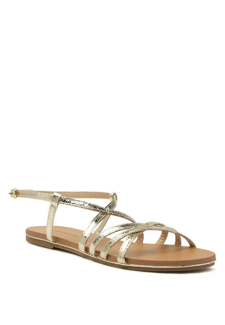 clove snake print flat sandals