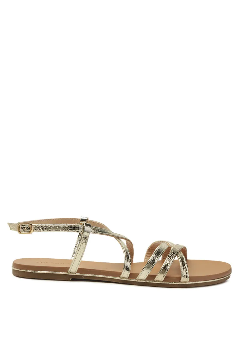 clove snake print flat sandals