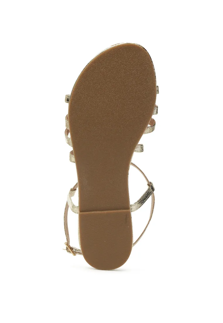 clove snake print flat sandals