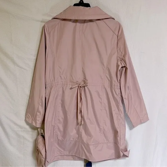 Cole Haan Packable Hooded Canyon Rose Light Pink Rain Coat Jacket -Sz medium