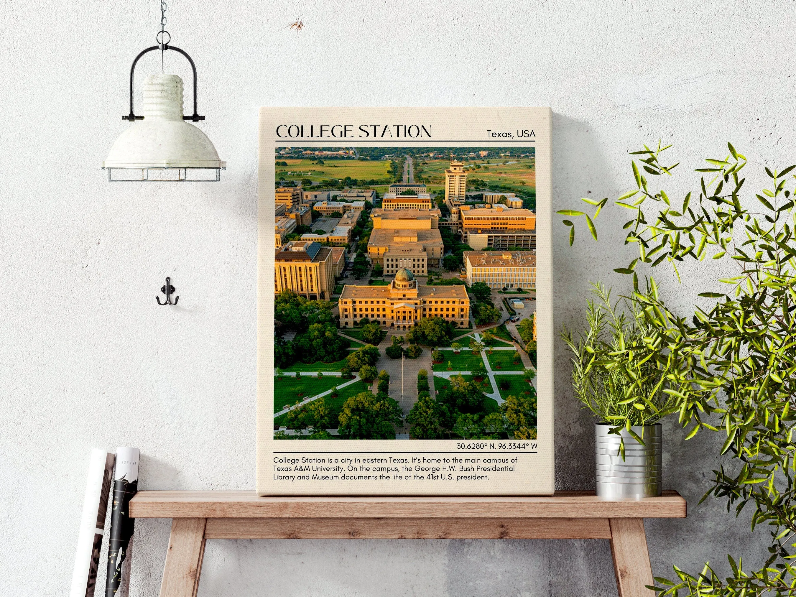 College Station Minimal Wall Art, Texas, USA