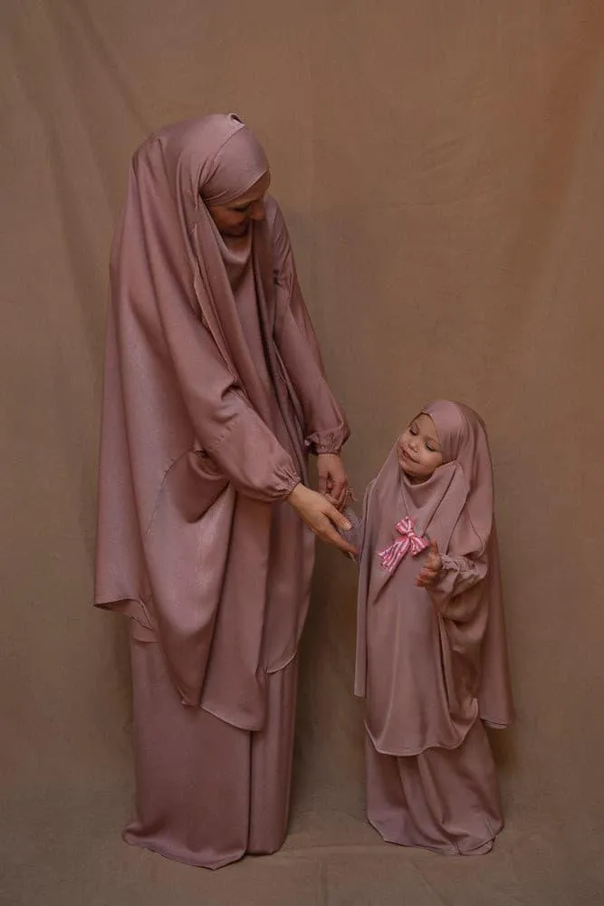 Coraal adult prayer gown from "Mommy and me prayer khimar collection" in light pink
