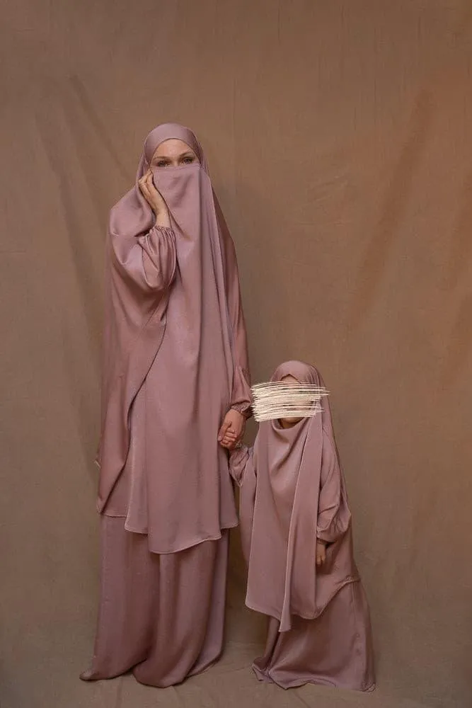 Coraal adult prayer gown from "Mommy and me prayer khimar collection" in light pink