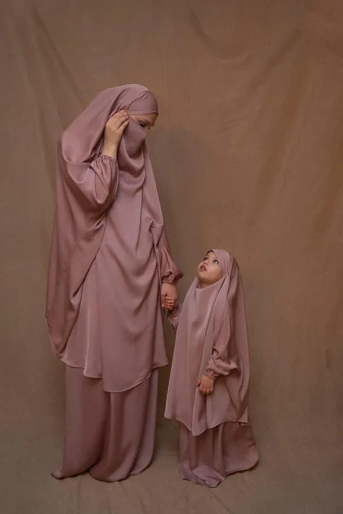 Coraal adult prayer gown from "Mommy and me prayer khimar collection" in light pink