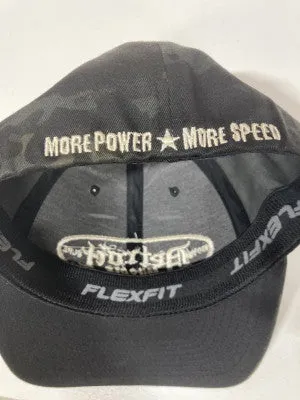 Detroit Muscle Flex Fit Hat Black-Ops Camo with White Puff Logo