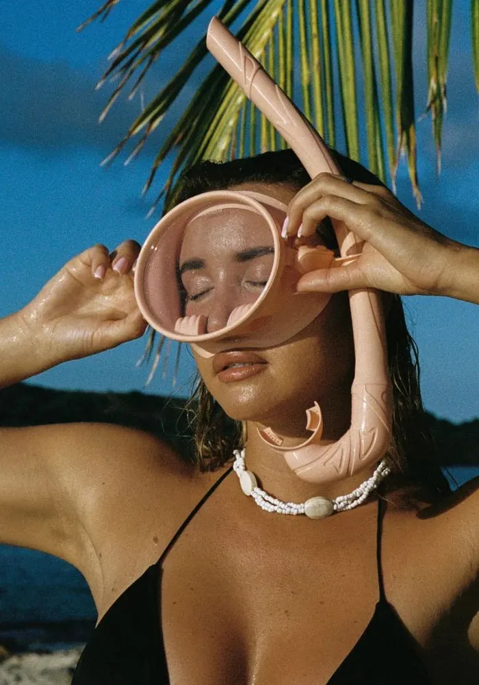 Dive Mask and Snorkel Set - Peach