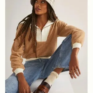 Dolan Left Coast Sherpa Quarter-Zip Jumper | Anthropologie | Size: Medium