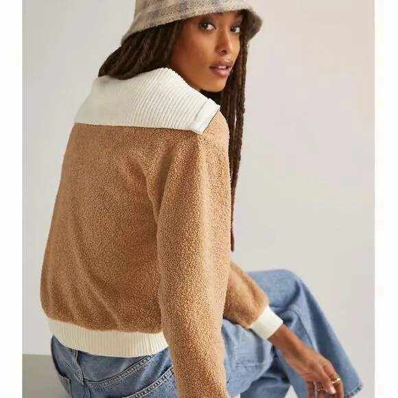 Dolan Left Coast Sherpa Quarter-Zip Jumper | Anthropologie | Size: Medium