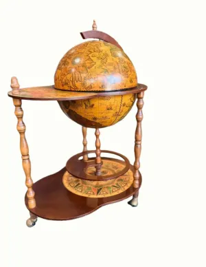 F&F Real Large Vintage Zoffoli Globe Bar Cart