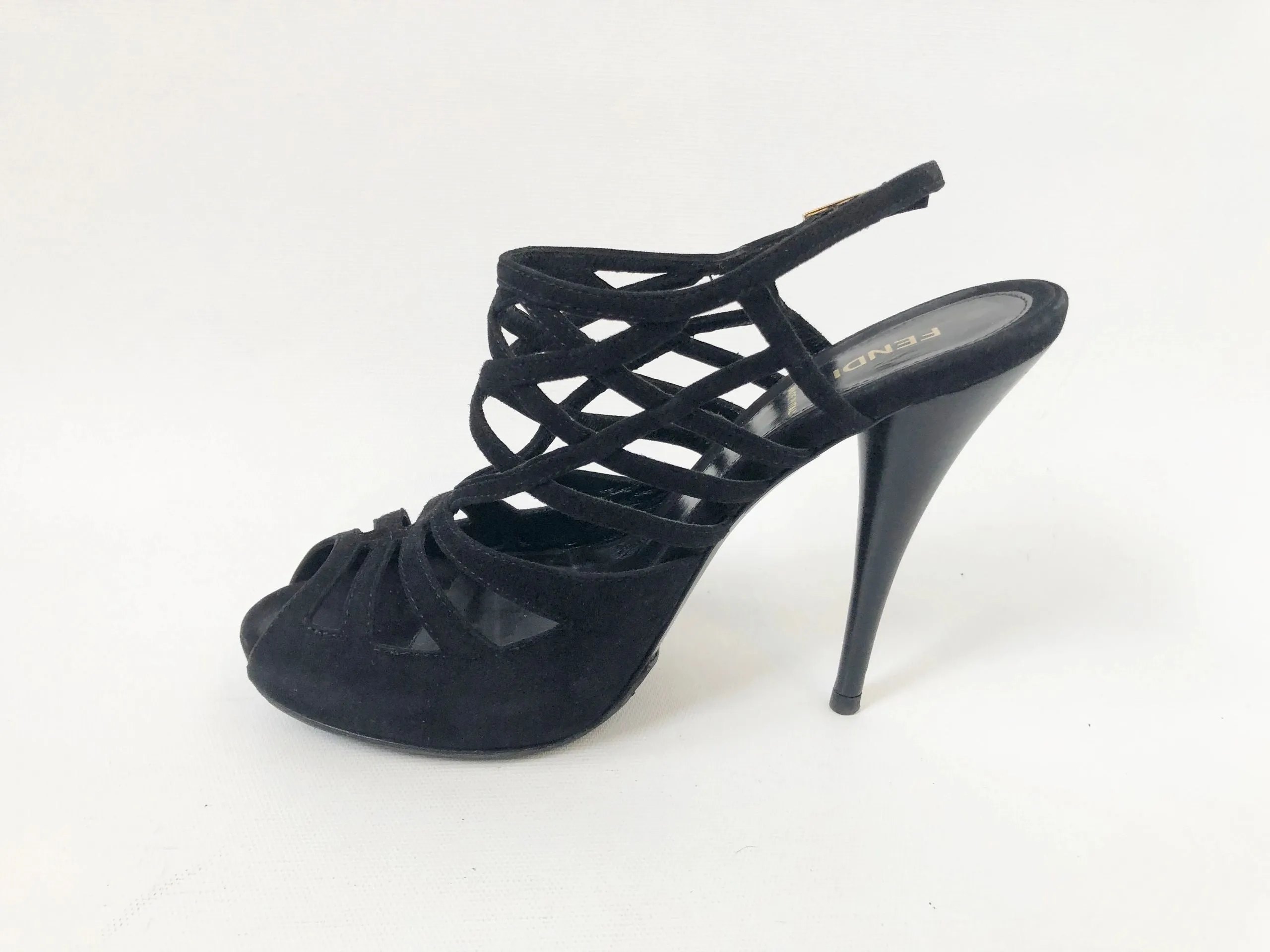 Fendi Suede Cage Sandal Size 37 It