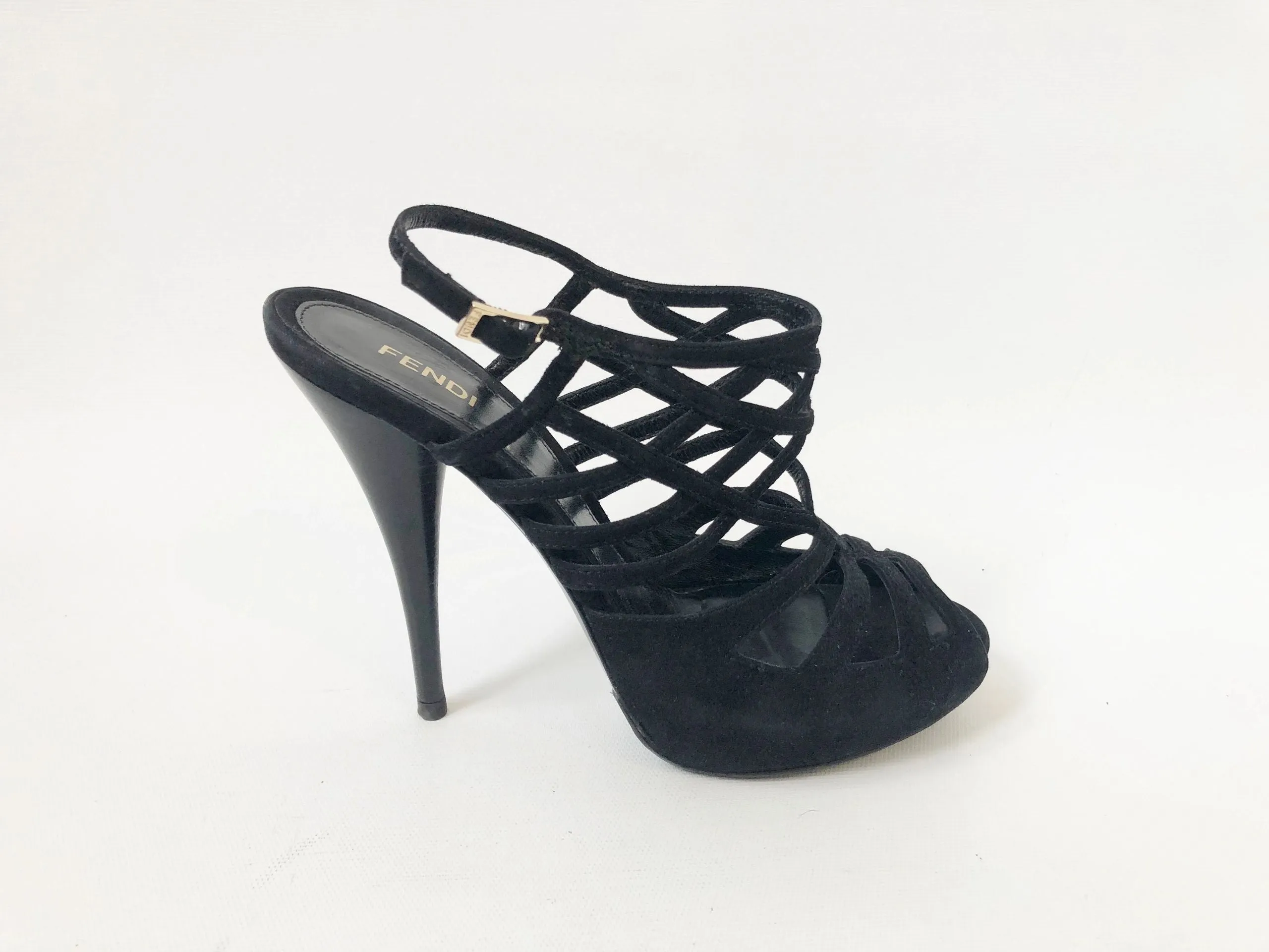 Fendi Suede Cage Sandal Size 37 It