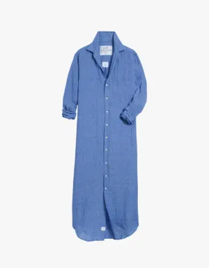 Frank & Eileen Rory Maxi Shirtdress in Classic Blue (Italian Classic Linen)